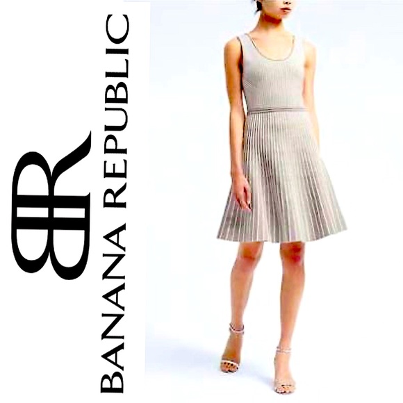 Banana Republic Dresses & Skirts - Banana Republic Gray striped fit and flare sweater dress